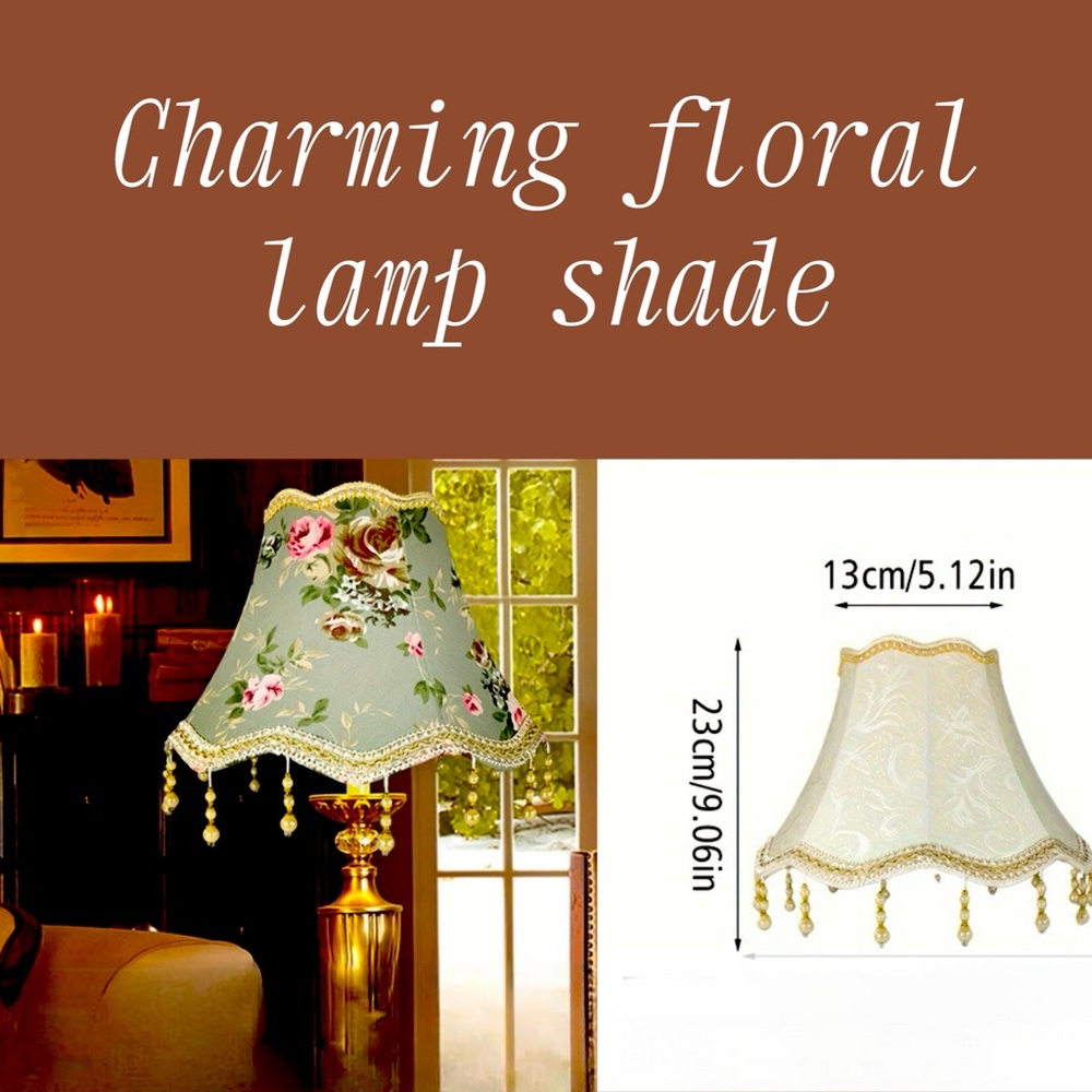 Charming floral lamp shade.
